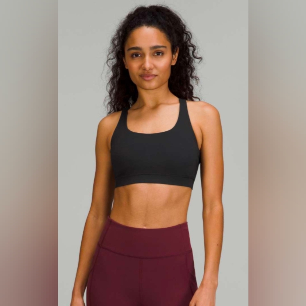 Lululemon Energy Black Cross-Back Sports Bra Size 4